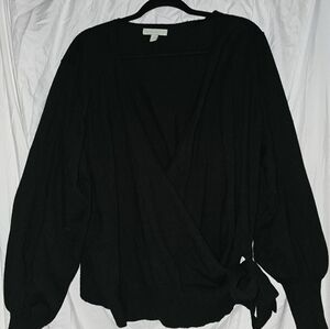 Ryegrass Black Wrap Cardigan 2X